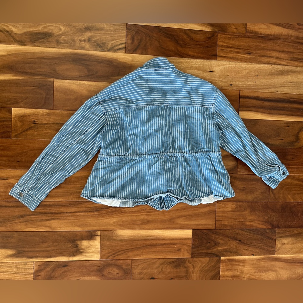 Future Collective Striped Denim Zip Front Jacket size XL - Picture 6 of 7